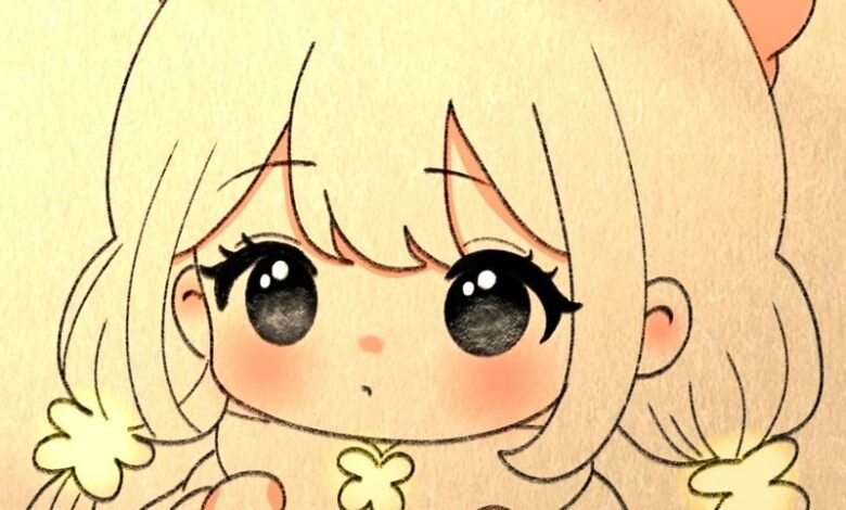 tranh vẽ chibi cute girl 14