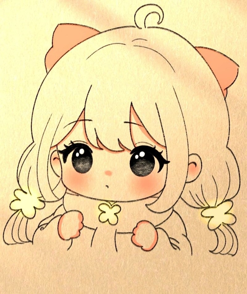 Tranh vẽ chibi cute girl phong cách anime