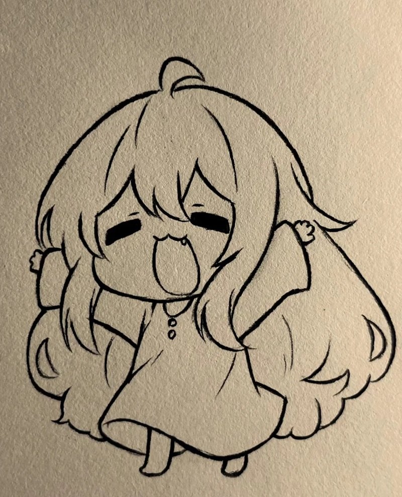 Tranh vẽ chibi cute girl sinh động