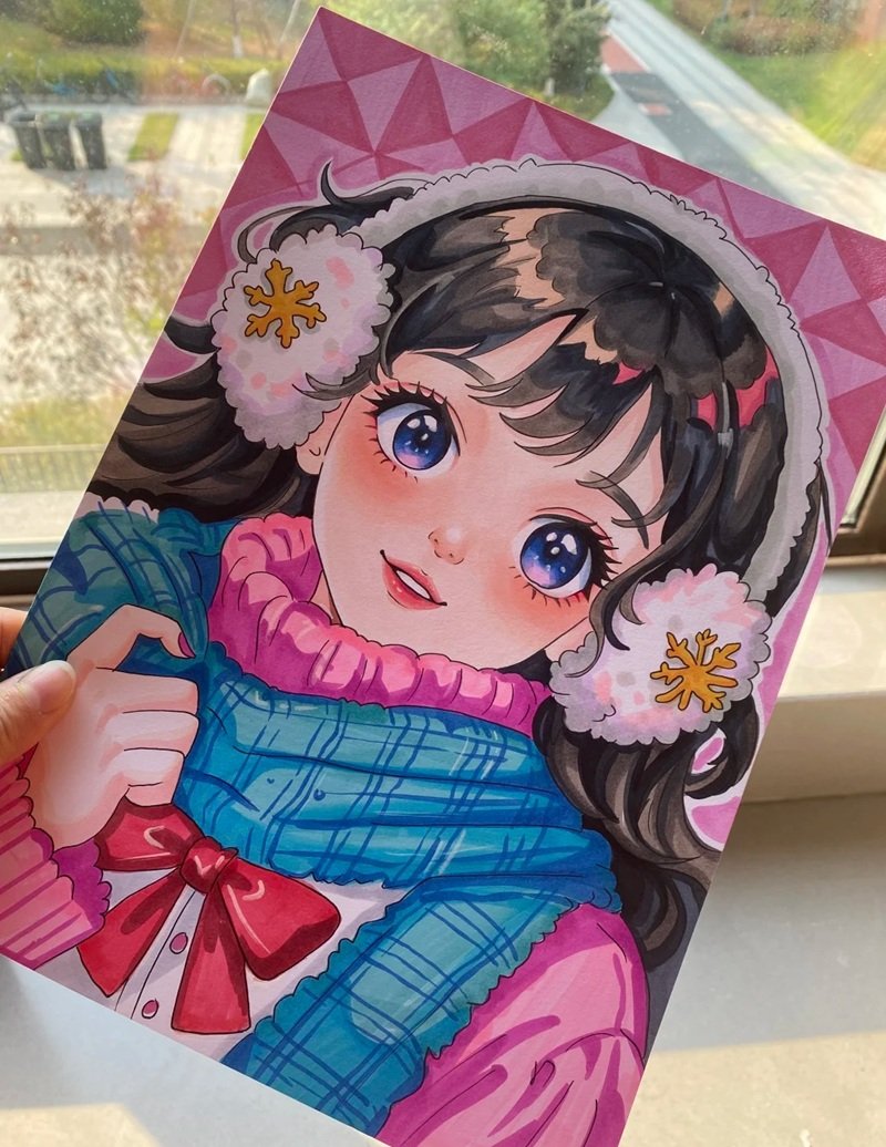 Anime tranh vẽ chibi cute girl đẹp
