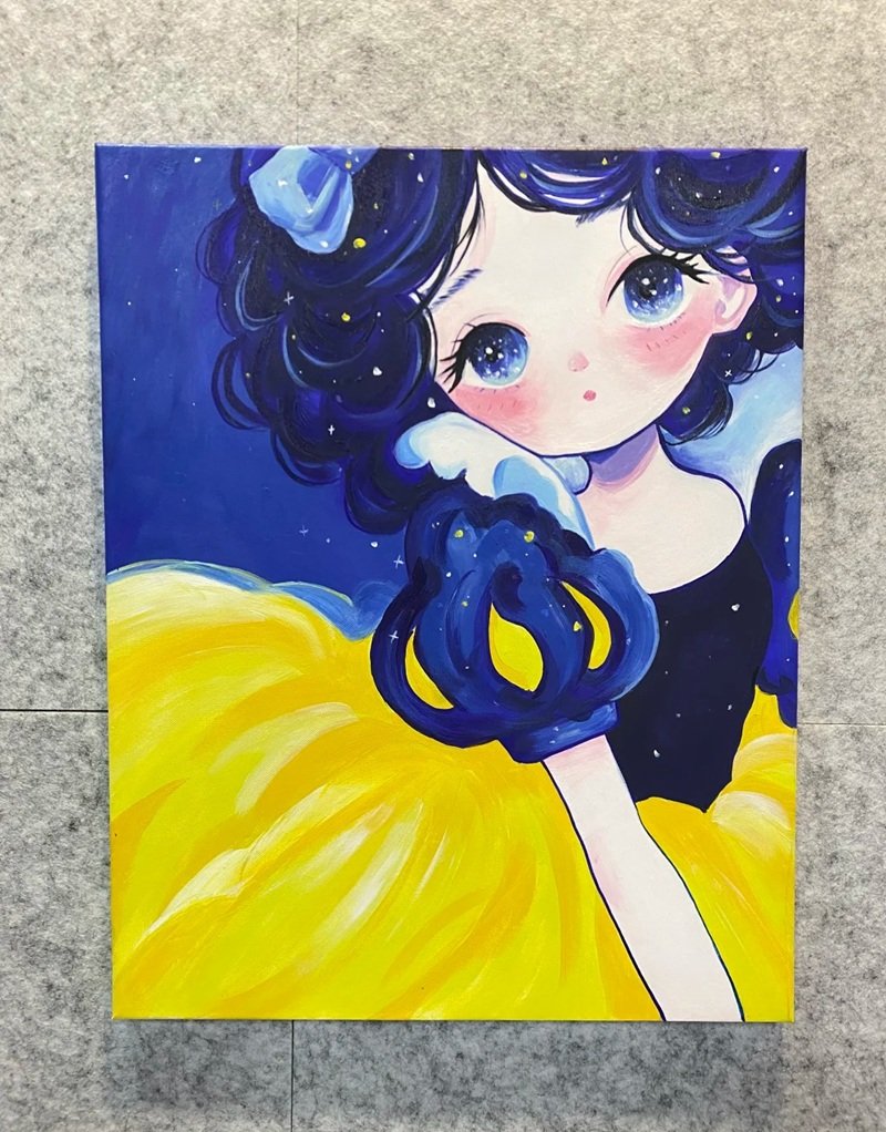 Chibi cute girl tranh vẽ nghệ thuật