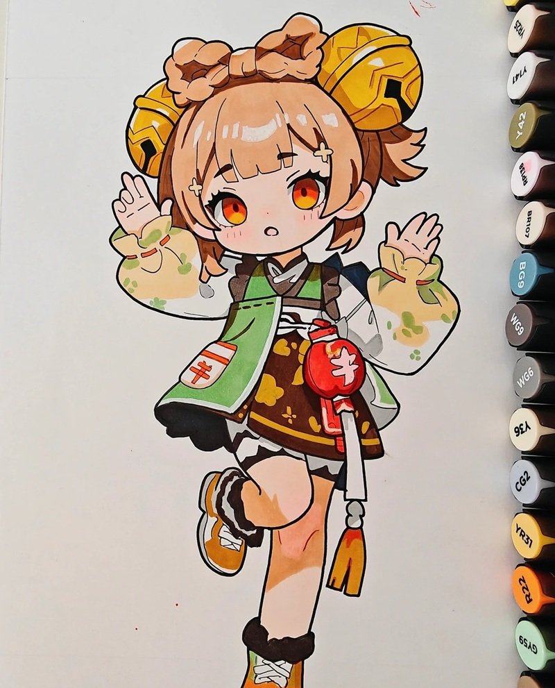 Tranh vẽ cute girl chibi nghệ thuật