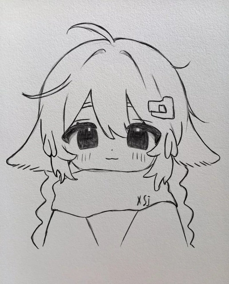 Tranh vẽ chibi cute girl phong cách Hàn