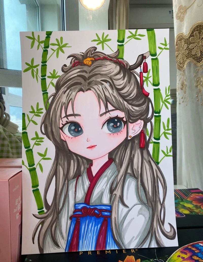Tranh vẽ chibi cute girl ngọt ngào