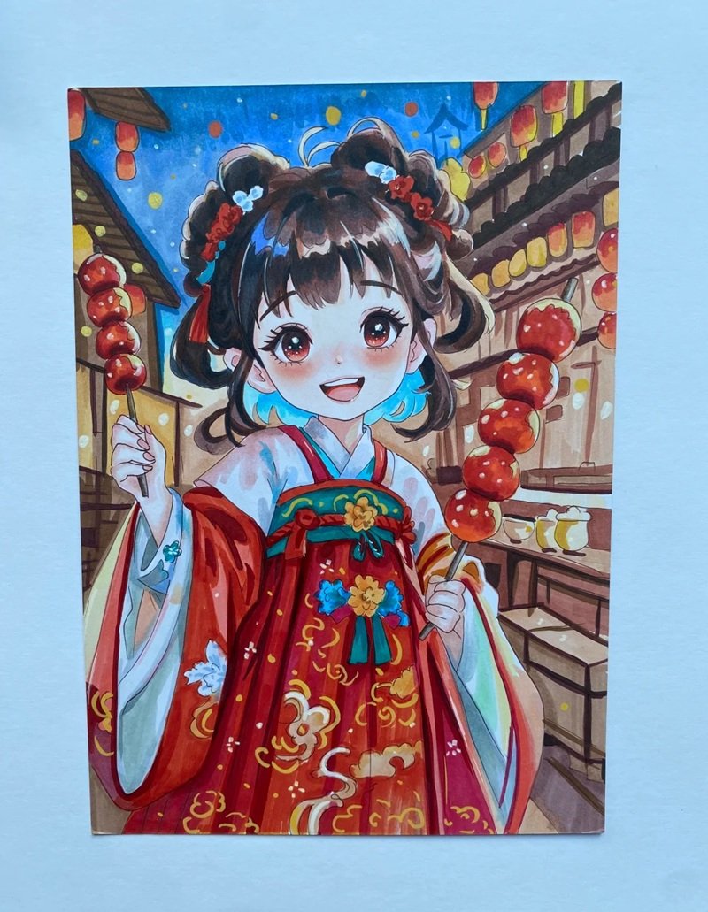Tranh vẽ chibi cute girl kawaii đẹp