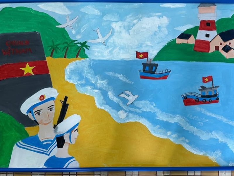 Tranh vẽ chủ quyền biển đảo Việt Nam học sinh