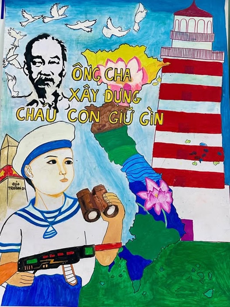 Tranh vẽ chủ quyền biển đảo Việt Nam thiếu nhi