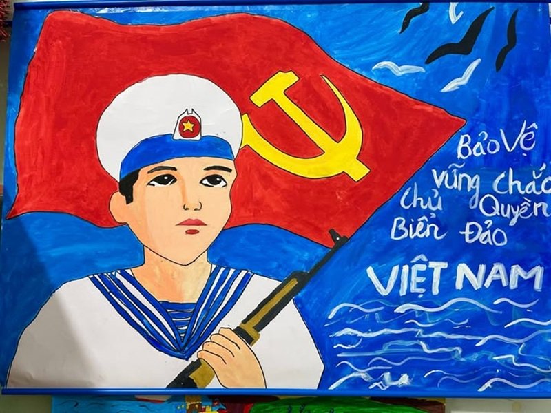 Tranh vẽ chủ quyền biển đảo Việt Nam truyền cảm hứng