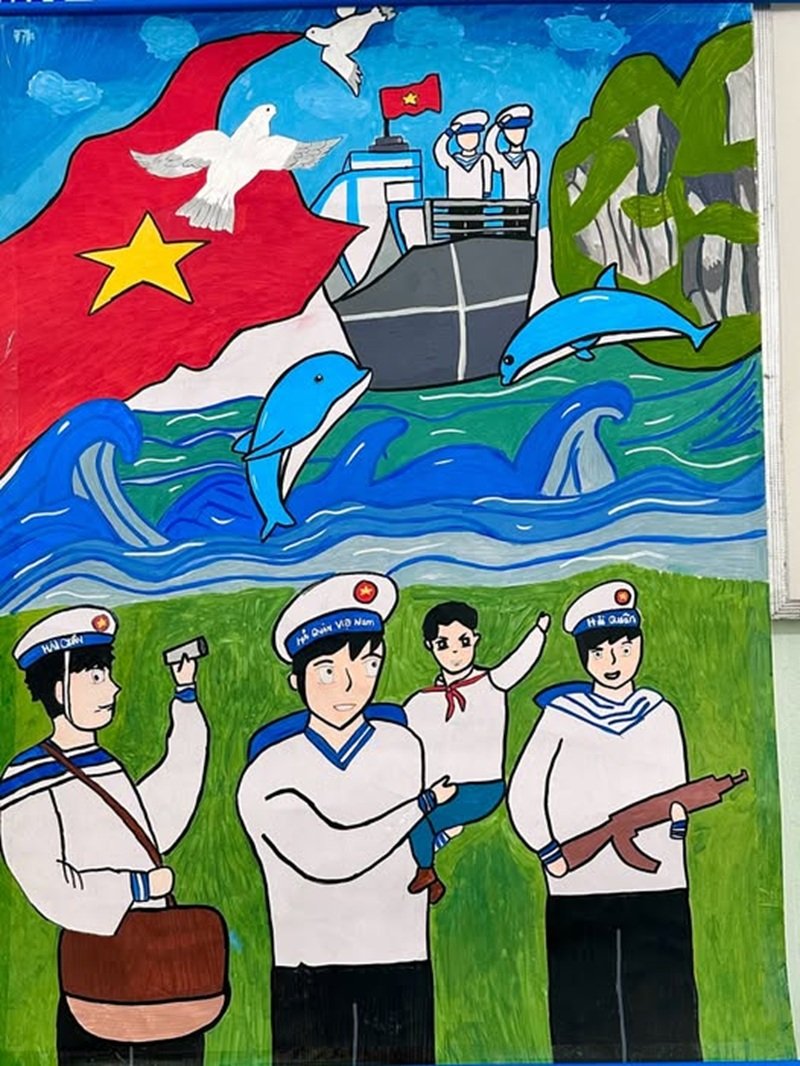 Tranh vẽ chủ quyền biển đảo Việt Nam độc đáo