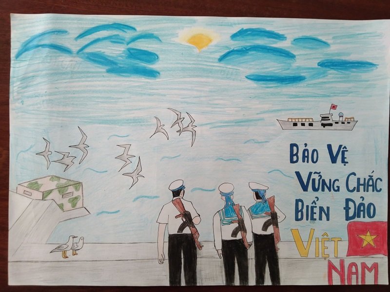 Tranh vẽ chủ quyền biển đảo Việt Nam cuốn hút