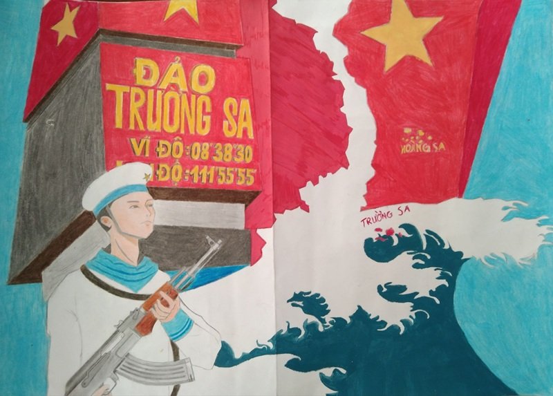 Học sinh vẽ chủ quyền biển đảo Việt Nam