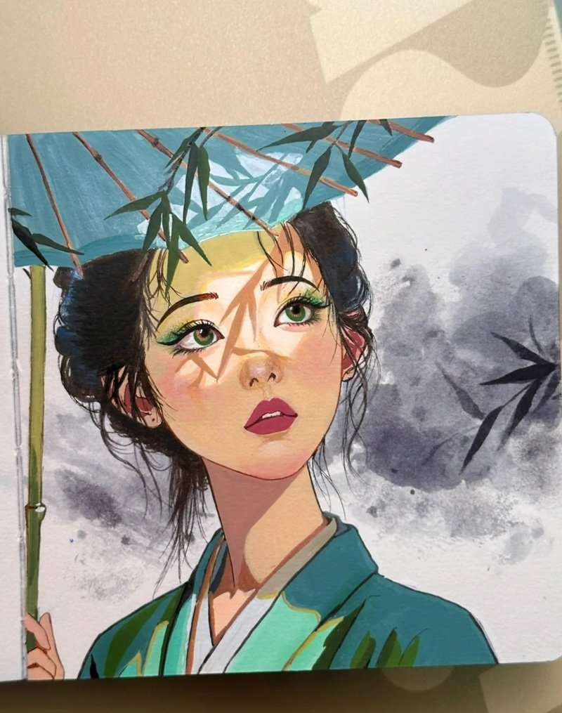 quê hương trong tranh đẹp