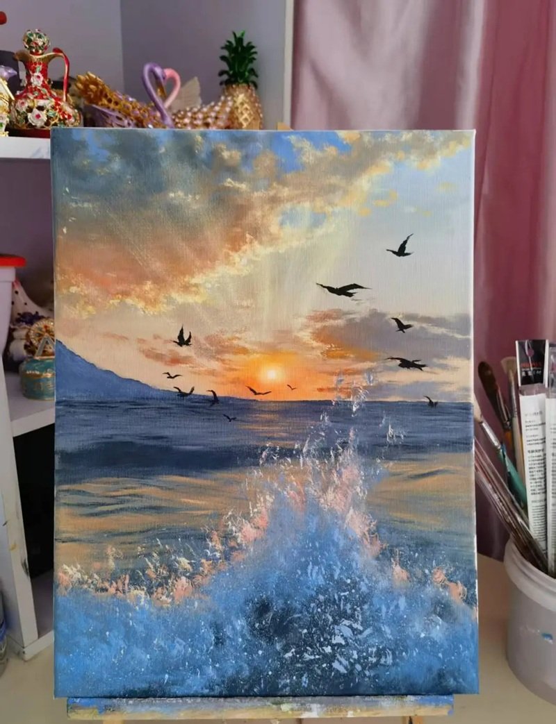 hoàng hôn tranh vẽ đẹp