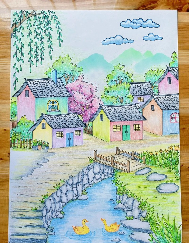 Tranh vẽ quê hương đầy cảm xúc