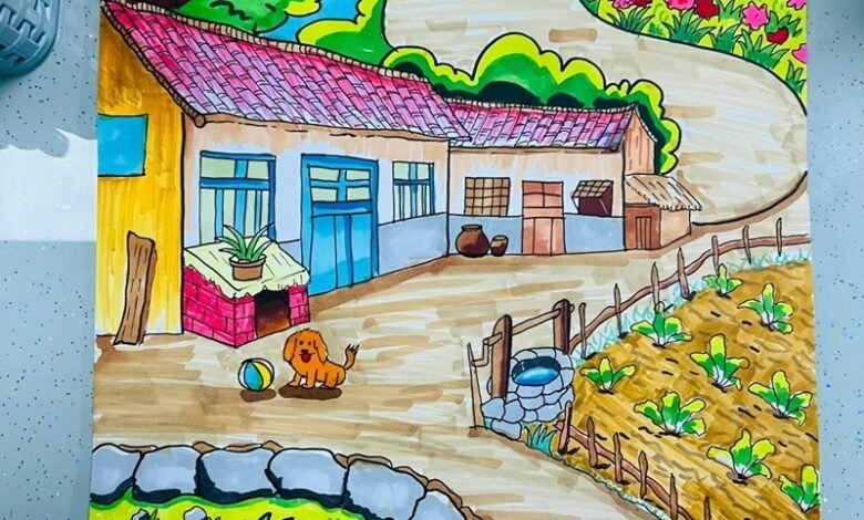 tranh vẽ quê hương 34