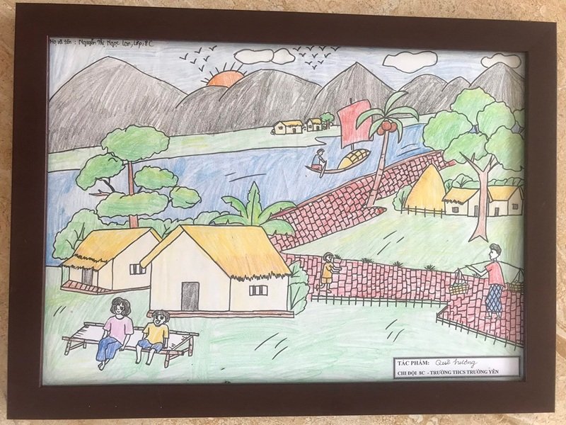 Tuyển chọn tranh vẽ quê hương đẹp