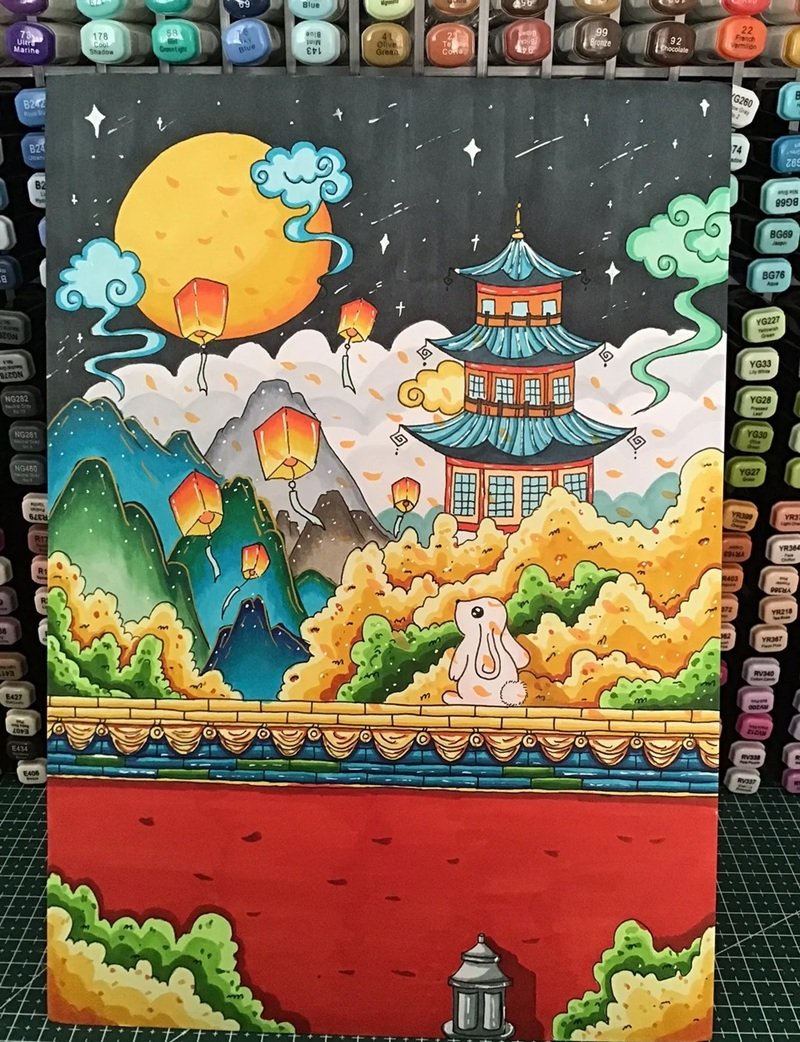 Tranh vẽ trung thu đầy cảm xúc