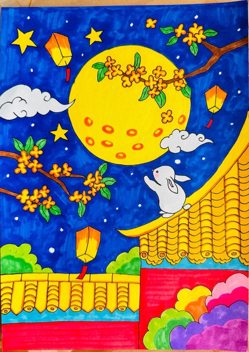 Tranh vẽ trung thu đầy sáng tạo