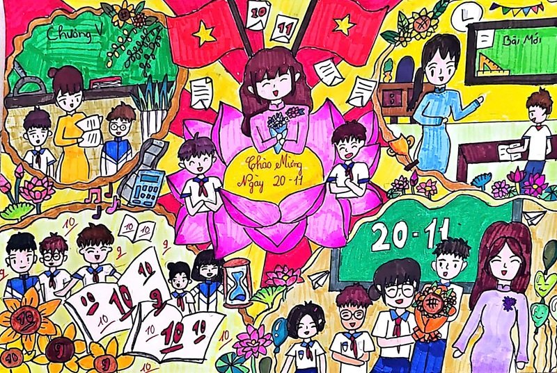 tranh vẽ về thầy cô 27