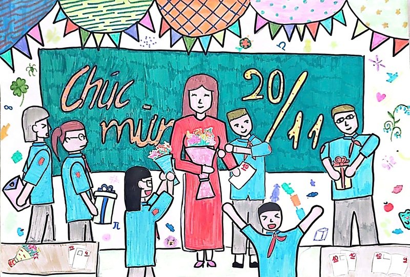 tranh vẽ về thầy cô 36