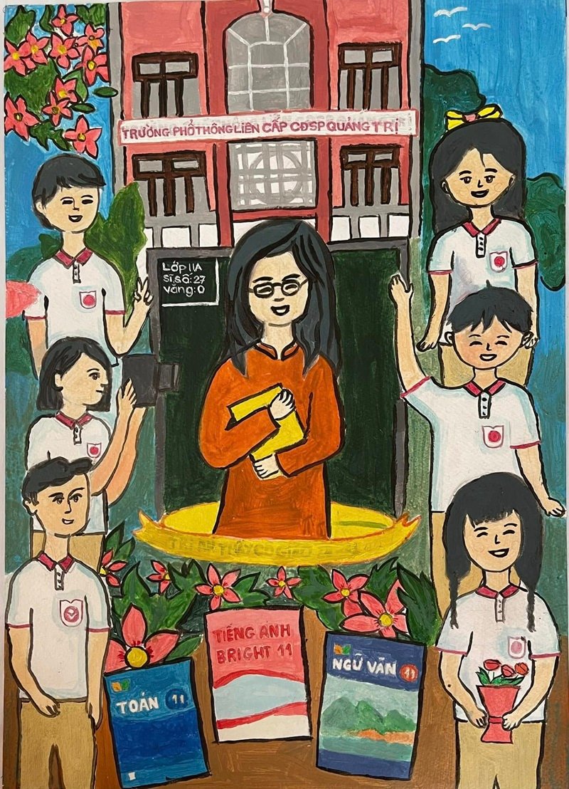 tranh vẽ về thầy cô 8