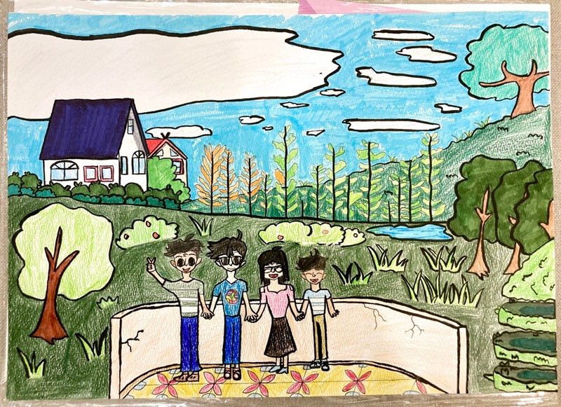 tranh gia đình đi du lịch
