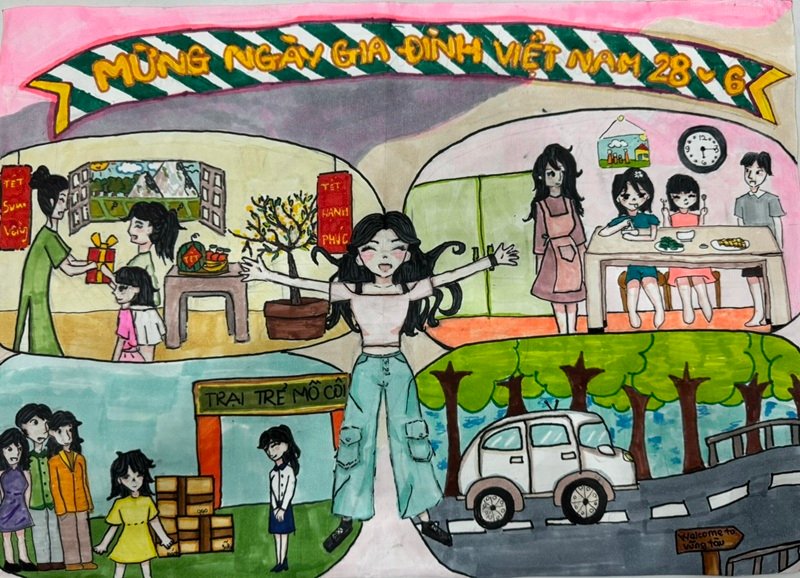vẽ gia đình trong tương lai