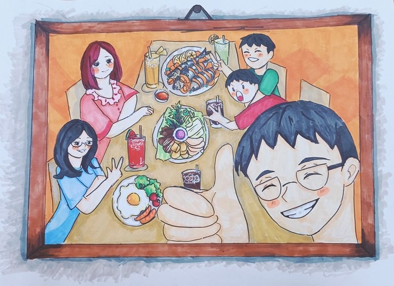 tranh gia đình và thú cưng