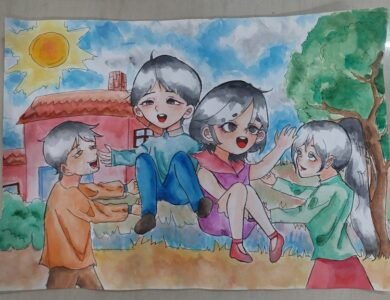 vẽ gia đình mơ ước của em 37