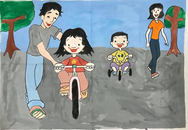 vẽ tranh chủ đề gia đình