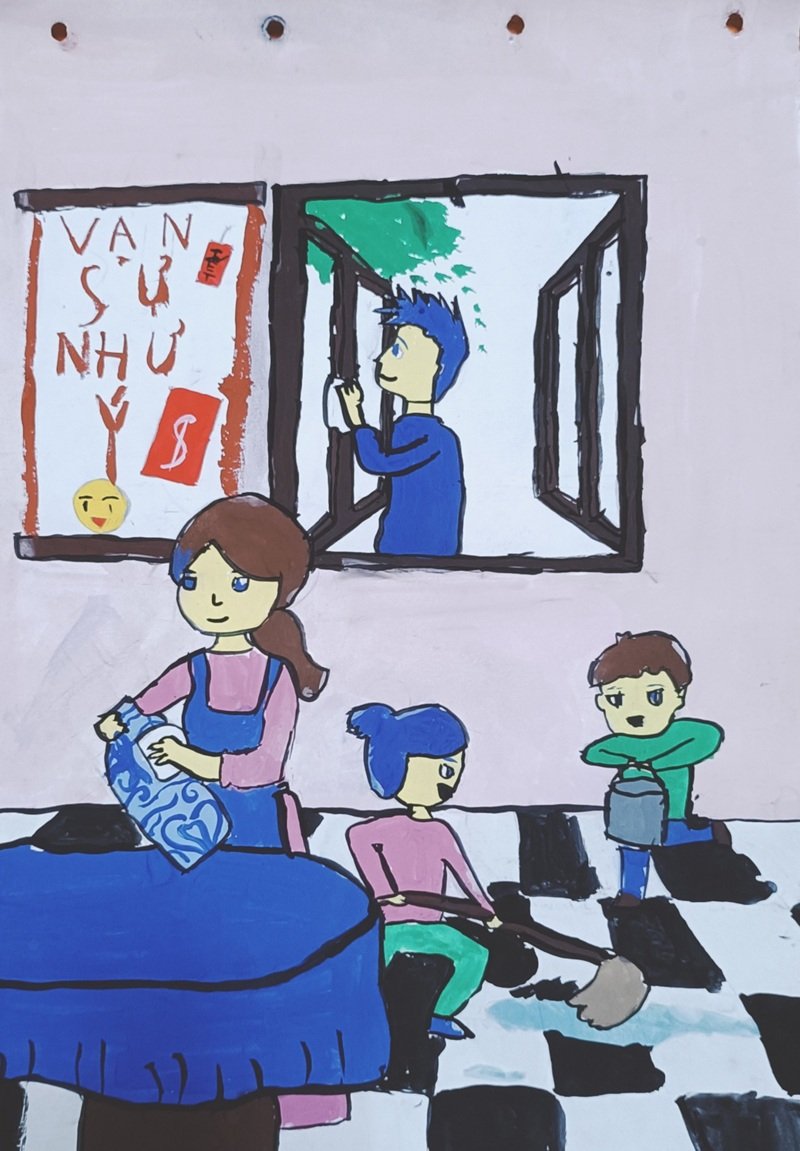 tranh gia đình phong cảnh đẹp