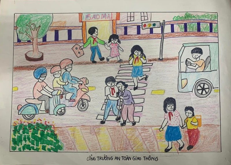 tranh vẽ an toàn giao thông 13