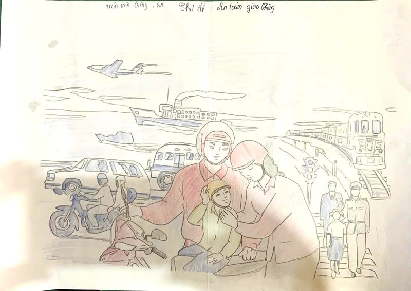 tranh vẽ an toàn giao thông 14