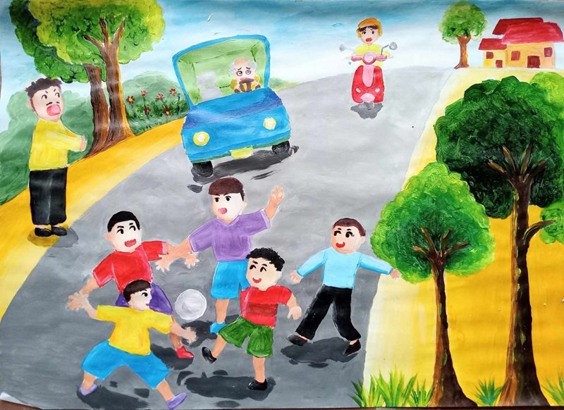 tranh vẽ an toàn giao thông 19