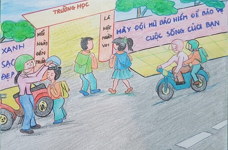 tranh vẽ an toàn giao thông 2