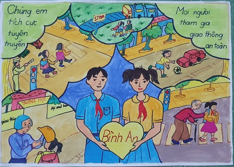 tranh vẽ an toàn giao thông 25