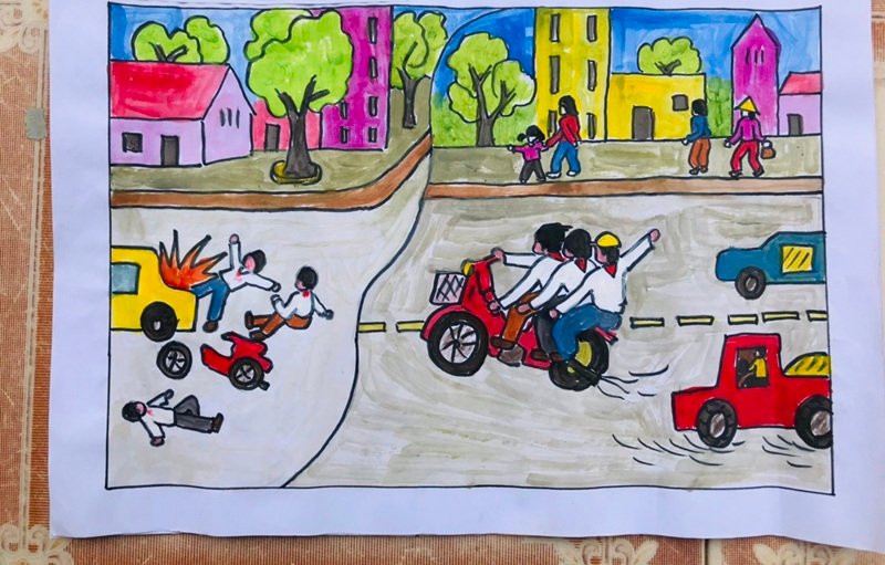 tranh vẽ an toàn giao thông 27