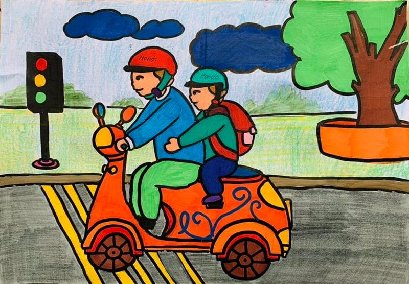 tranh vẽ an toàn giao thông 28