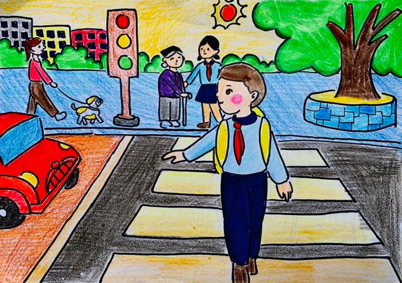tranh vẽ an toàn giao thông 29