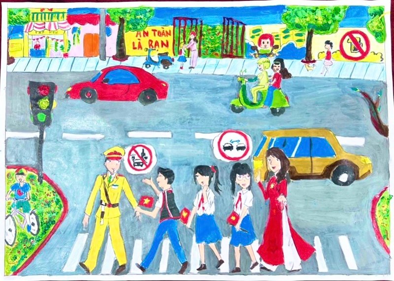 tranh vẽ an toàn giao thông 30