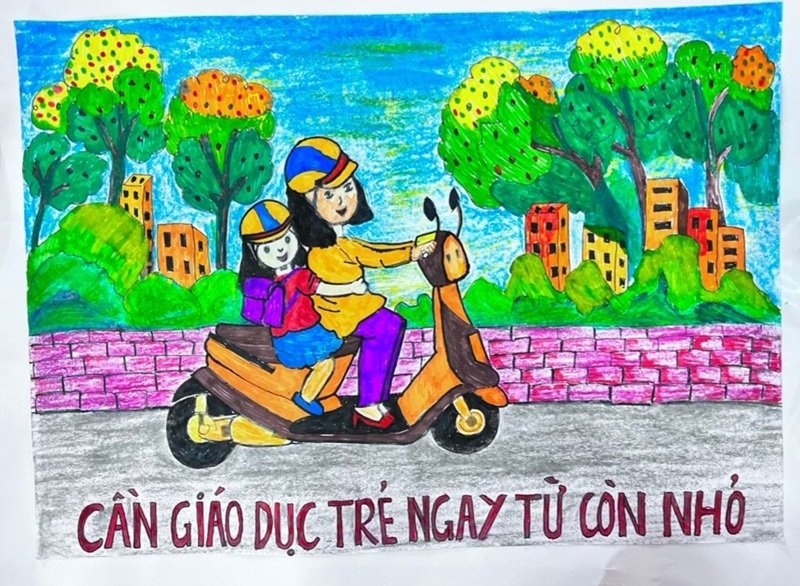 tranh vẽ an toàn giao thông 35
