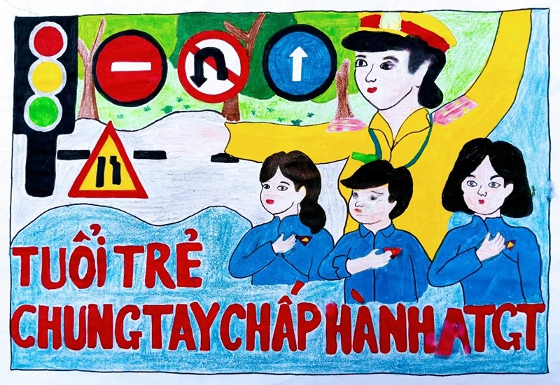 tranh vẽ an toàn giao thông 40