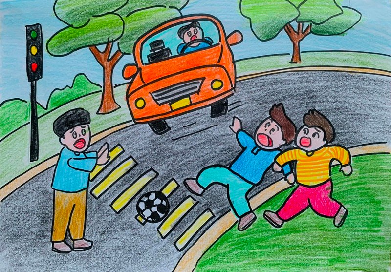 tranh vẽ an toàn giao thông 42
