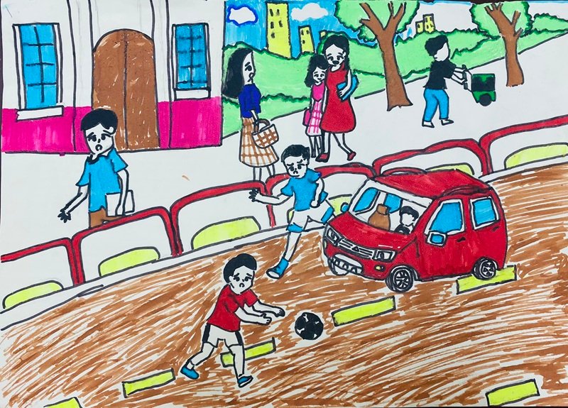 tranh vẽ an toàn giao thông 5