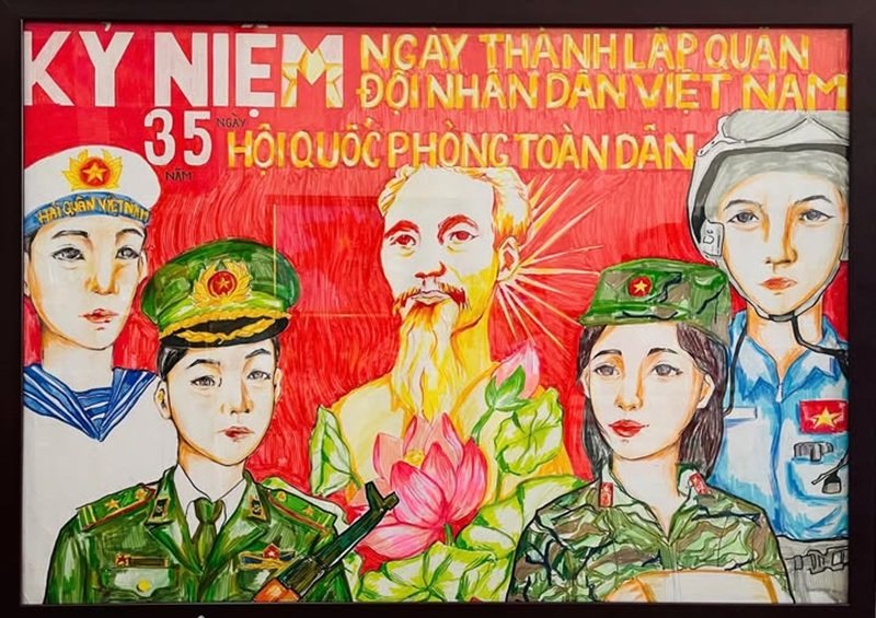 tranh vẽ chú bộ đội 11