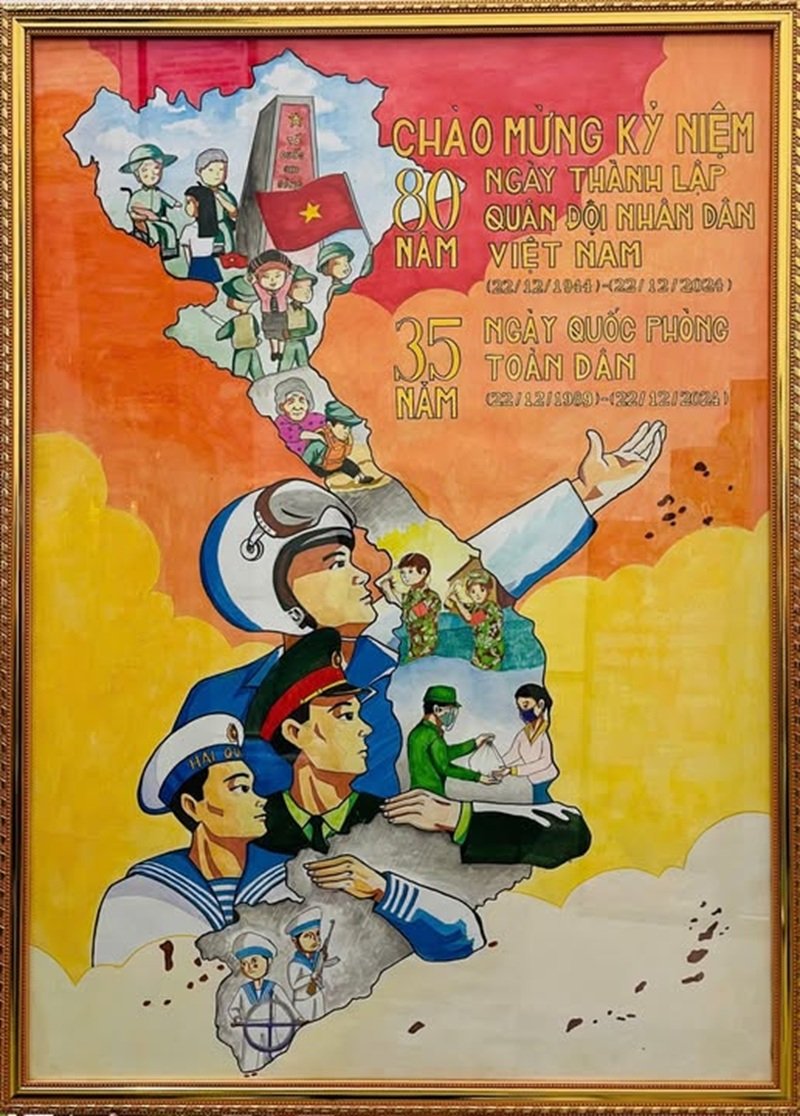 tranh vẽ chú bộ đội 14