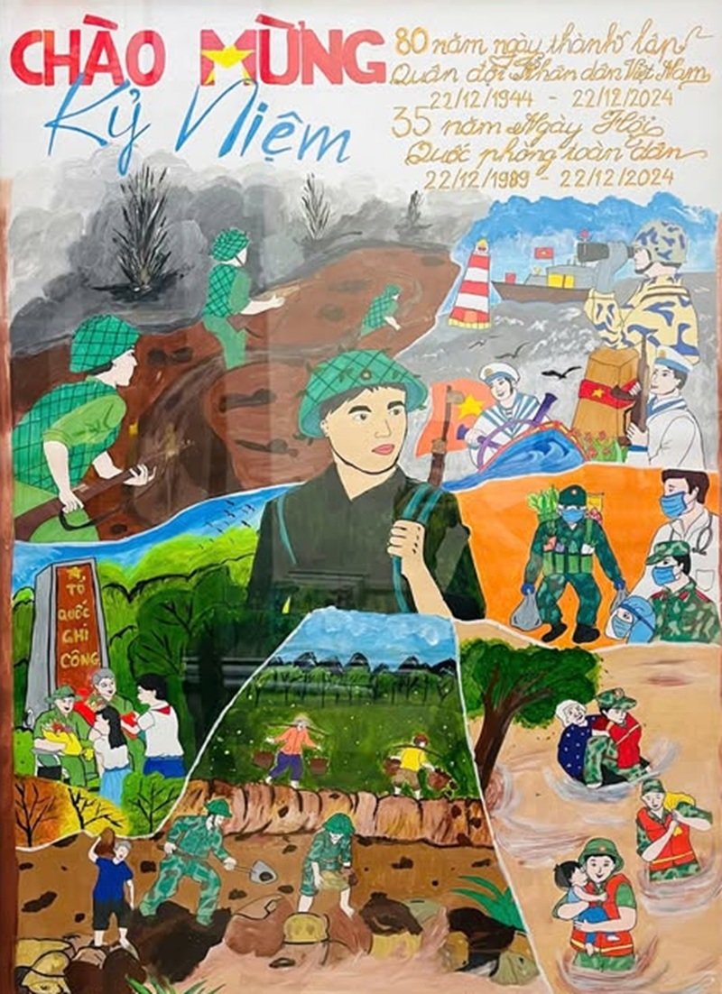tranh vẽ chú bộ đội 15