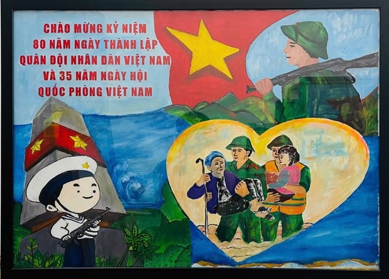 tranh vẽ chú bộ đội 16