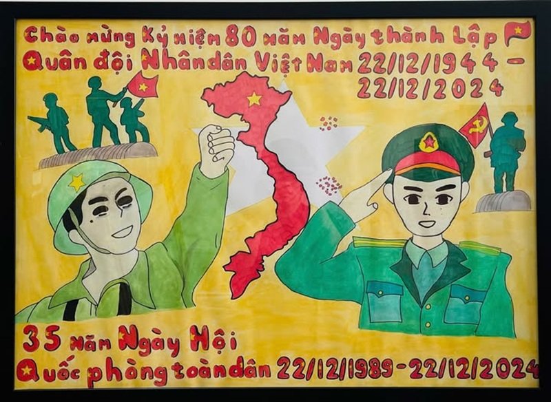 tranh vẽ chú bộ đội 17