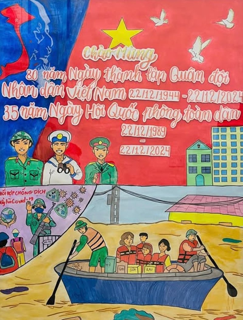 tranh vẽ chú bộ đội 21